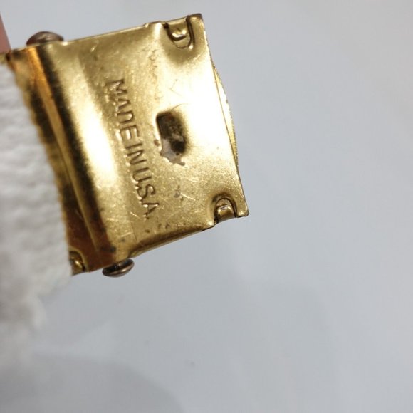 Vintage Belt Women White Buckle Small Canvas Military Webbed Tactical USA‎ - Picture 8 of 11